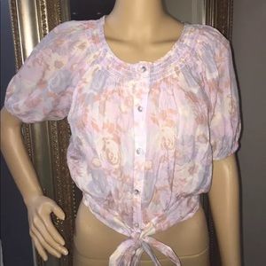 Forever 21 Floral Boho Crop Top Small